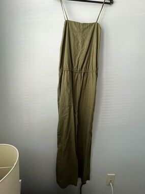 Saks Fifth Avenue Olive Spaghetti-Strap Wide-Leg Jumpsuit